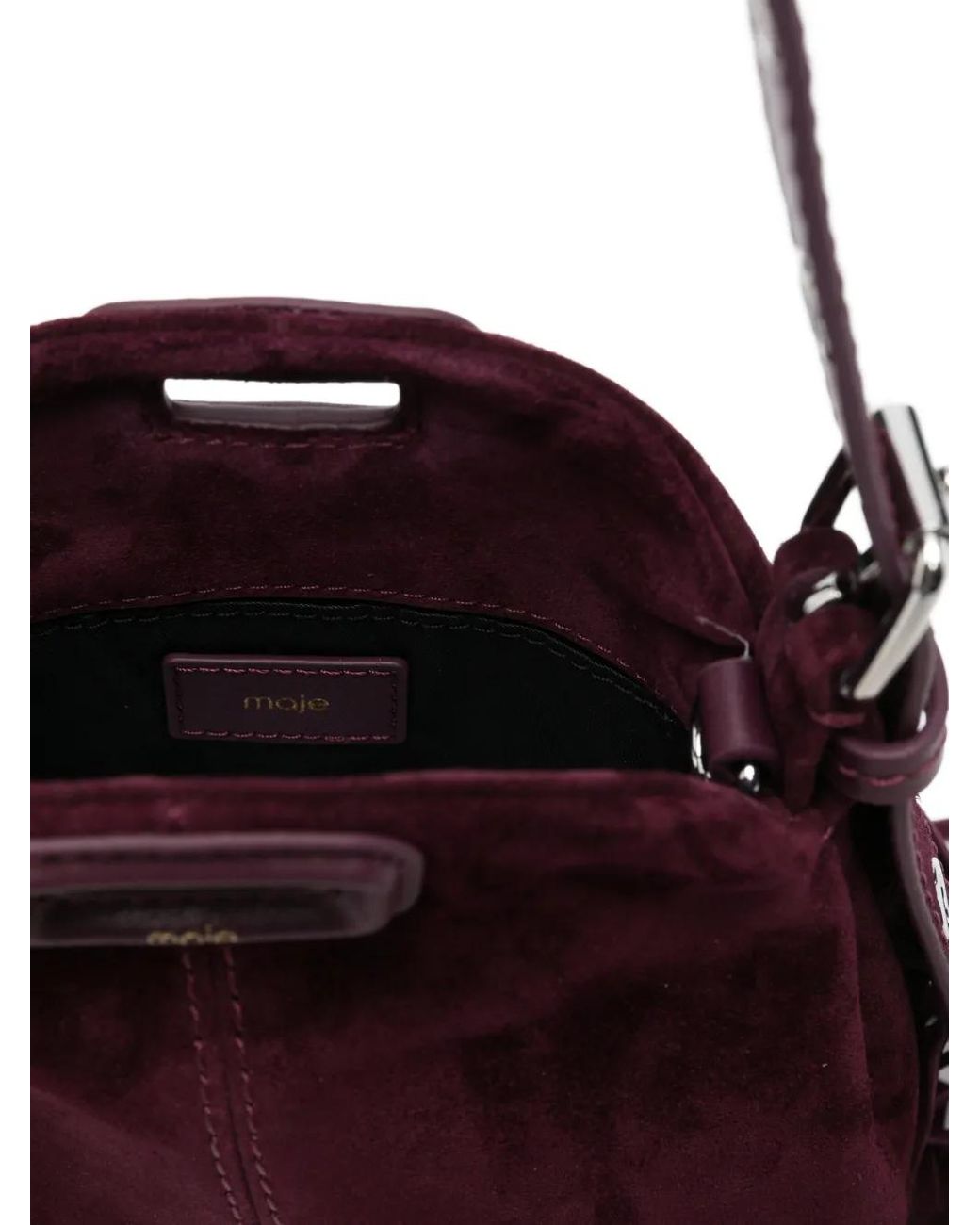 Maje Purple Mini Sac À Bandoulière À Franges Et Bride En Chaîne