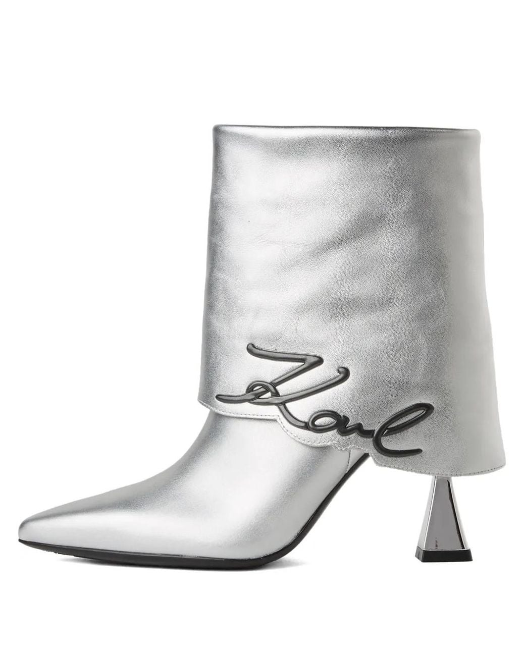 Karl Lagerfeld Gray Exclusive Debut Ii Fold-Down Ankle Boots