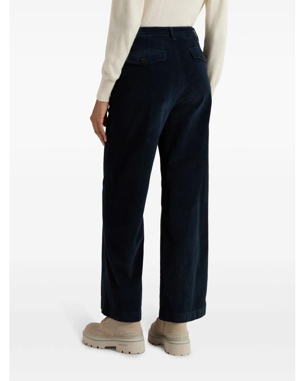 Woolrich Blue Corduroy Straight-Leg Pants