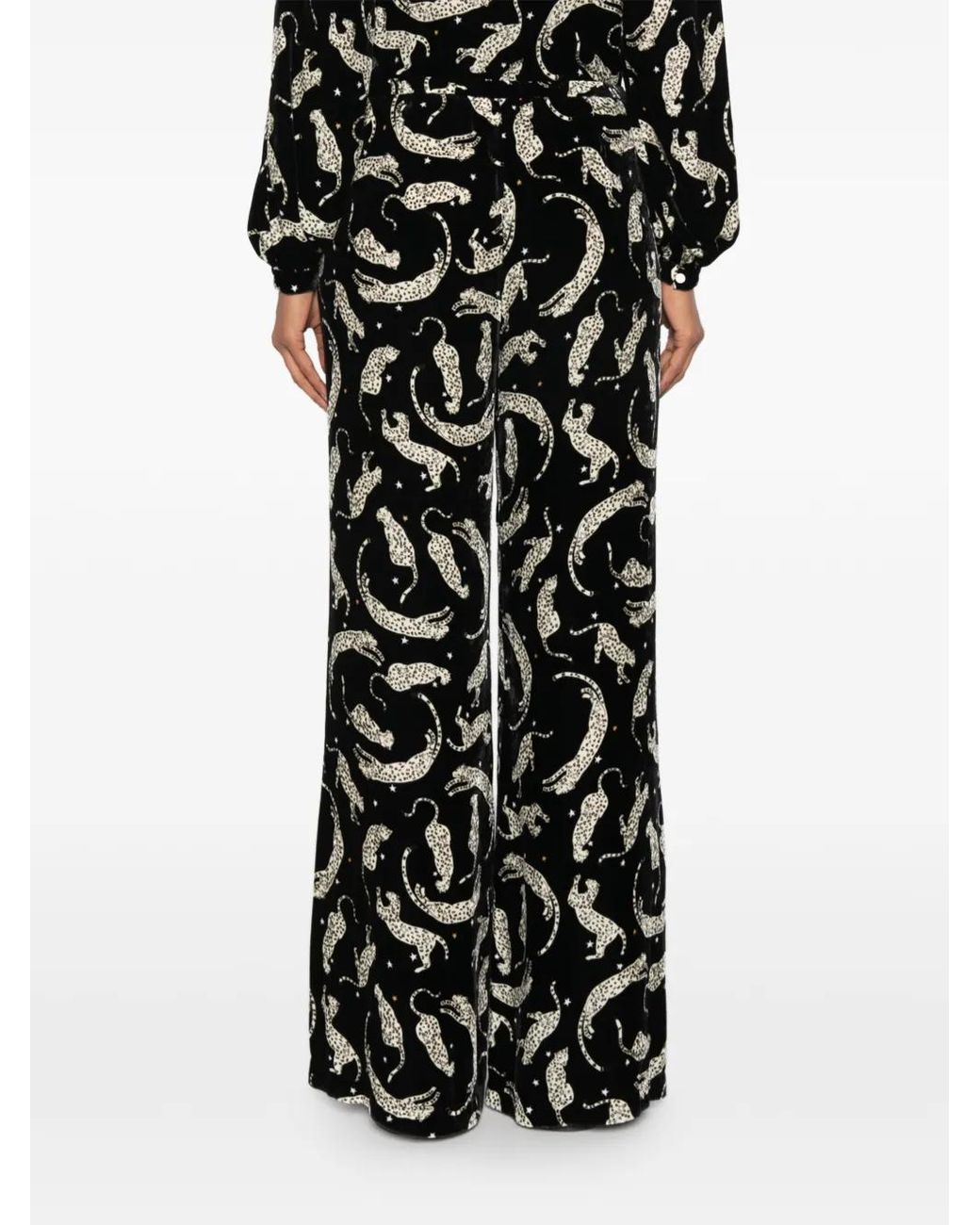 Forte_forte White Leopard-Print Velvet-Effect Trousers