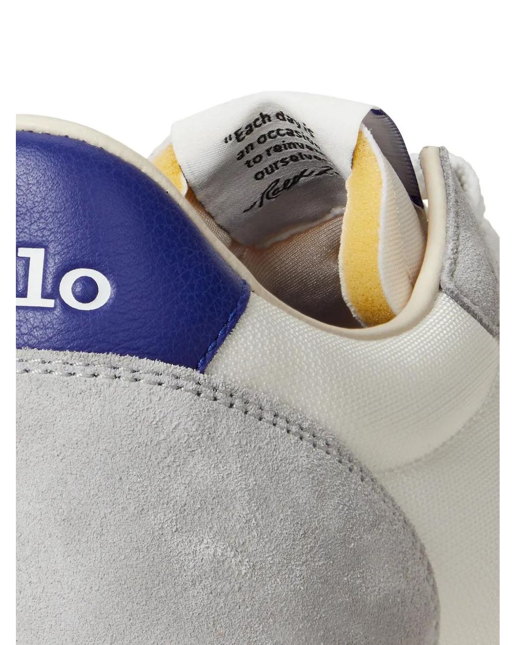 Polo Ralph Lauren White Prl Trail 125 Suede Mesh Sneakers for men
