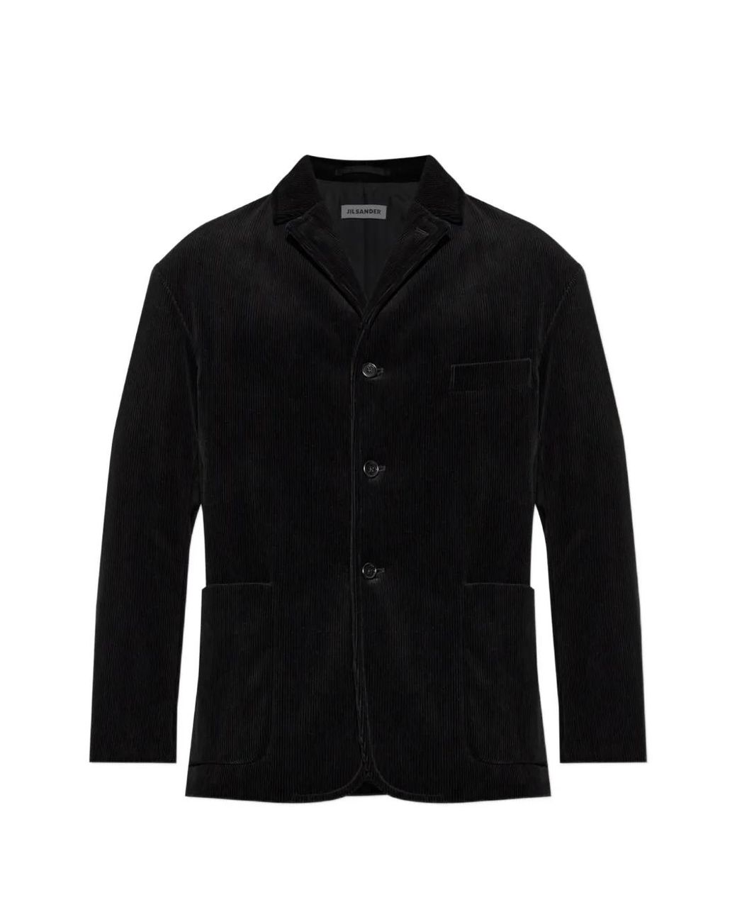 Jil Sander Black Corduroy Button-Up Blazer for men