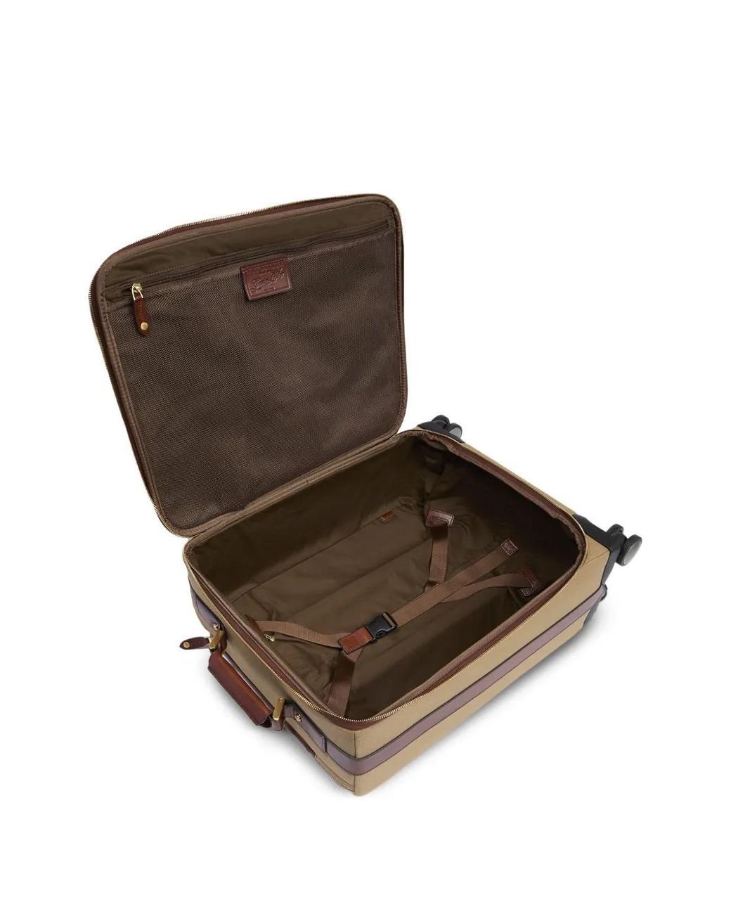 The Bridge Natural Story Viaggio Softi Leather-Trim Canvas Suitcase