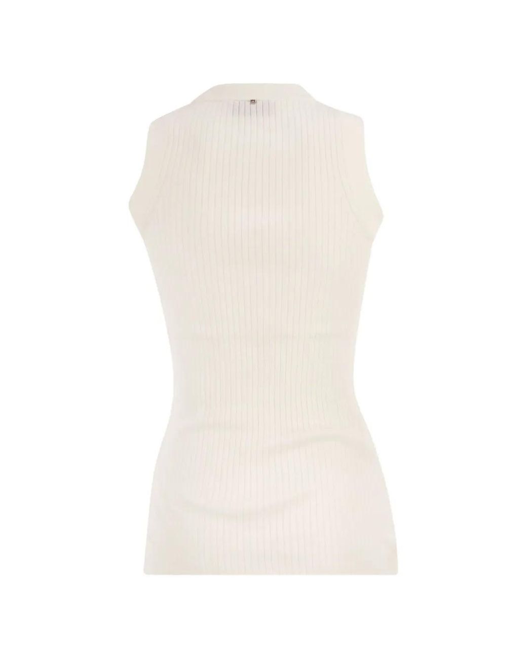 Sportmax White Tione Ribbed Top