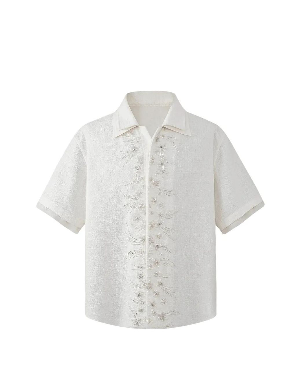 BIRTH OF ROYAL CHILD White Hexa Layered Embroidered Shirt for men
