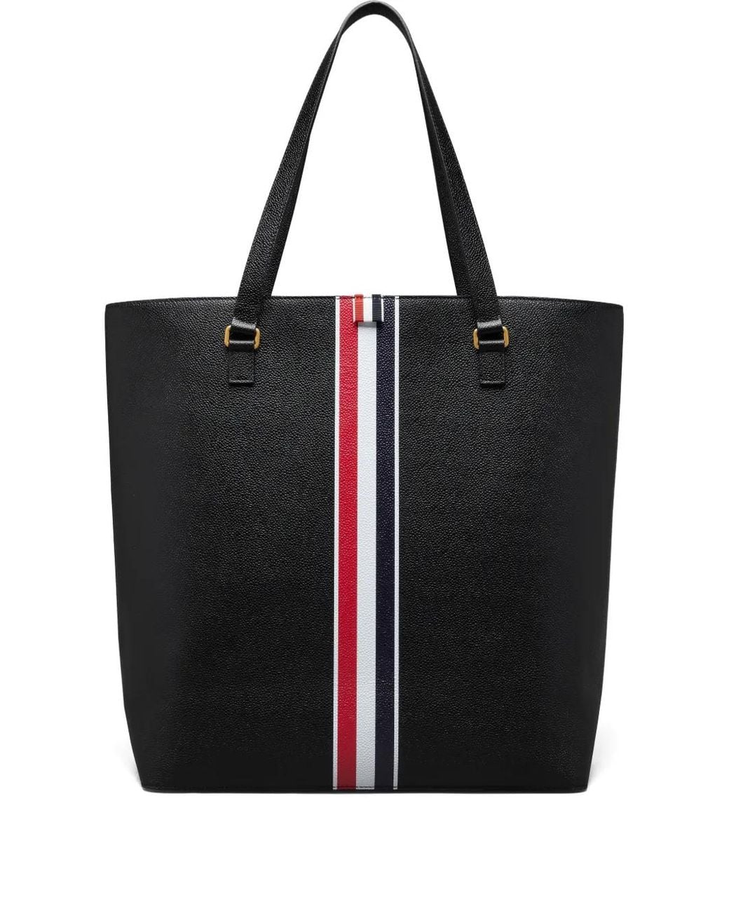 Thom Browne Black Rwb-Stripe Tote Bag