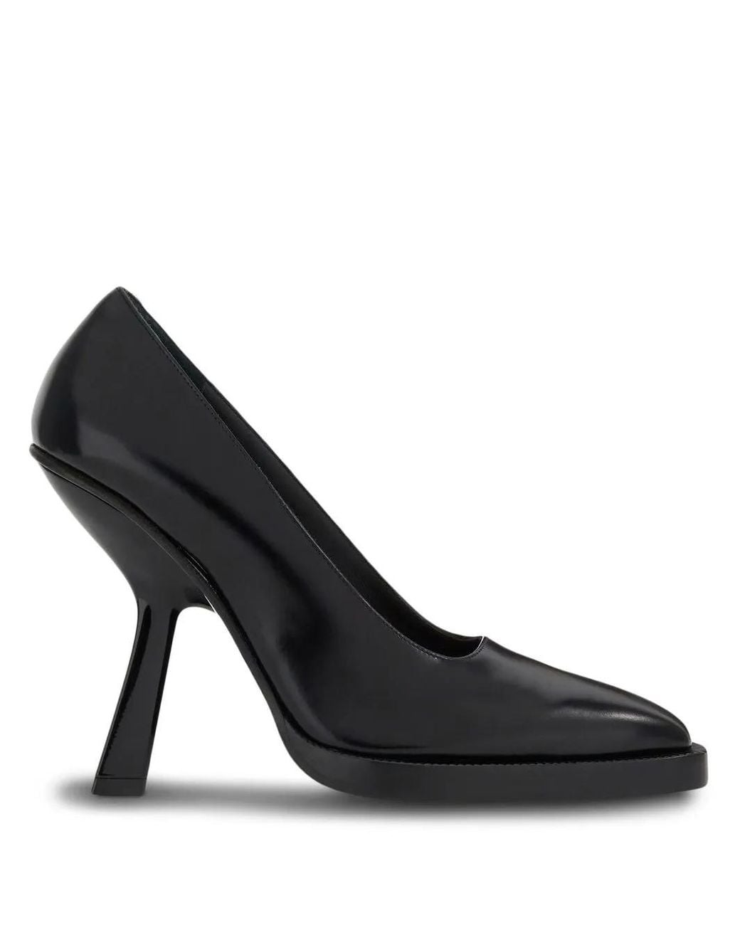 Ferragamo Black Plain Leather Pumps