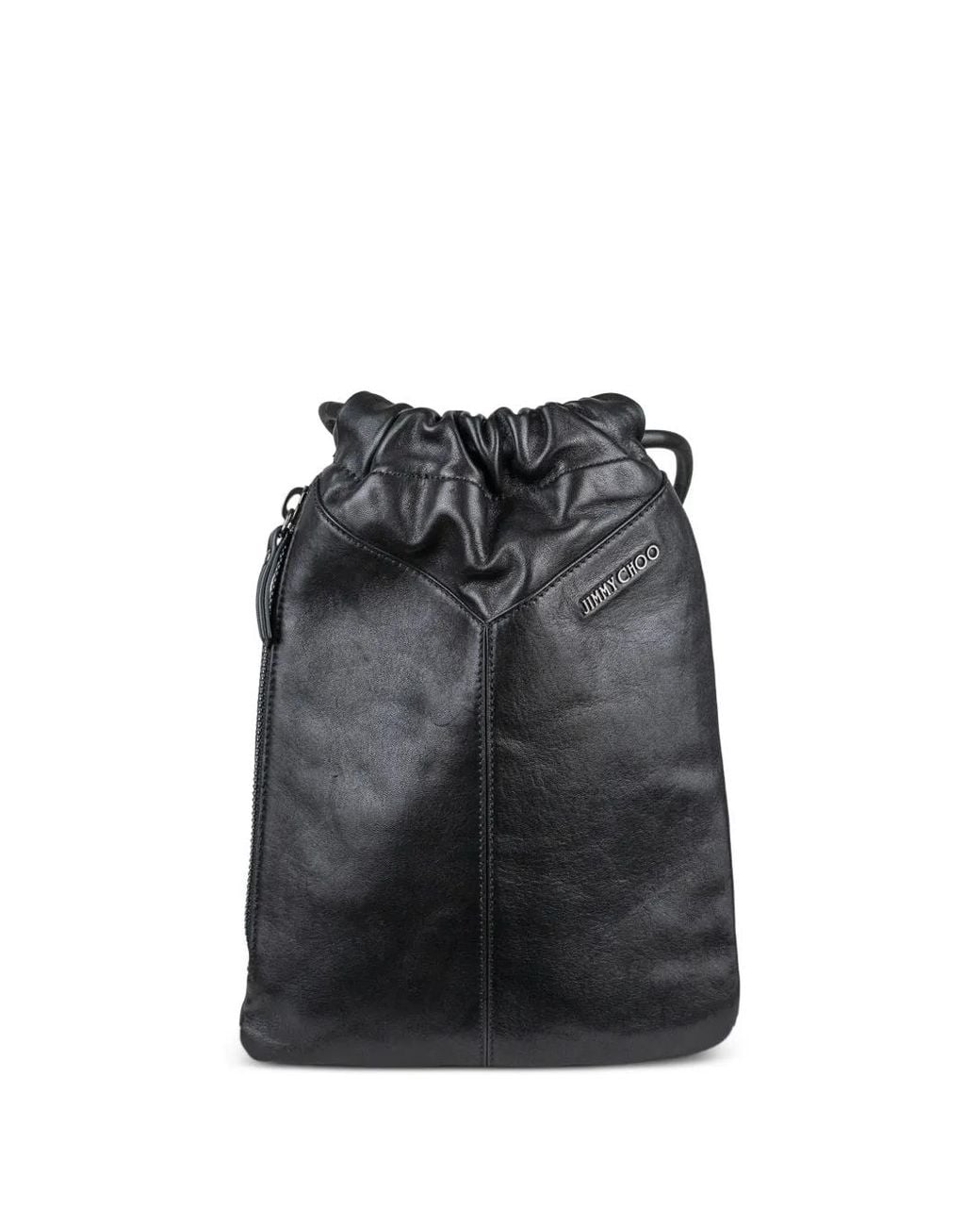 Jimmy Choo Black Logo Leather Shoulder Bag