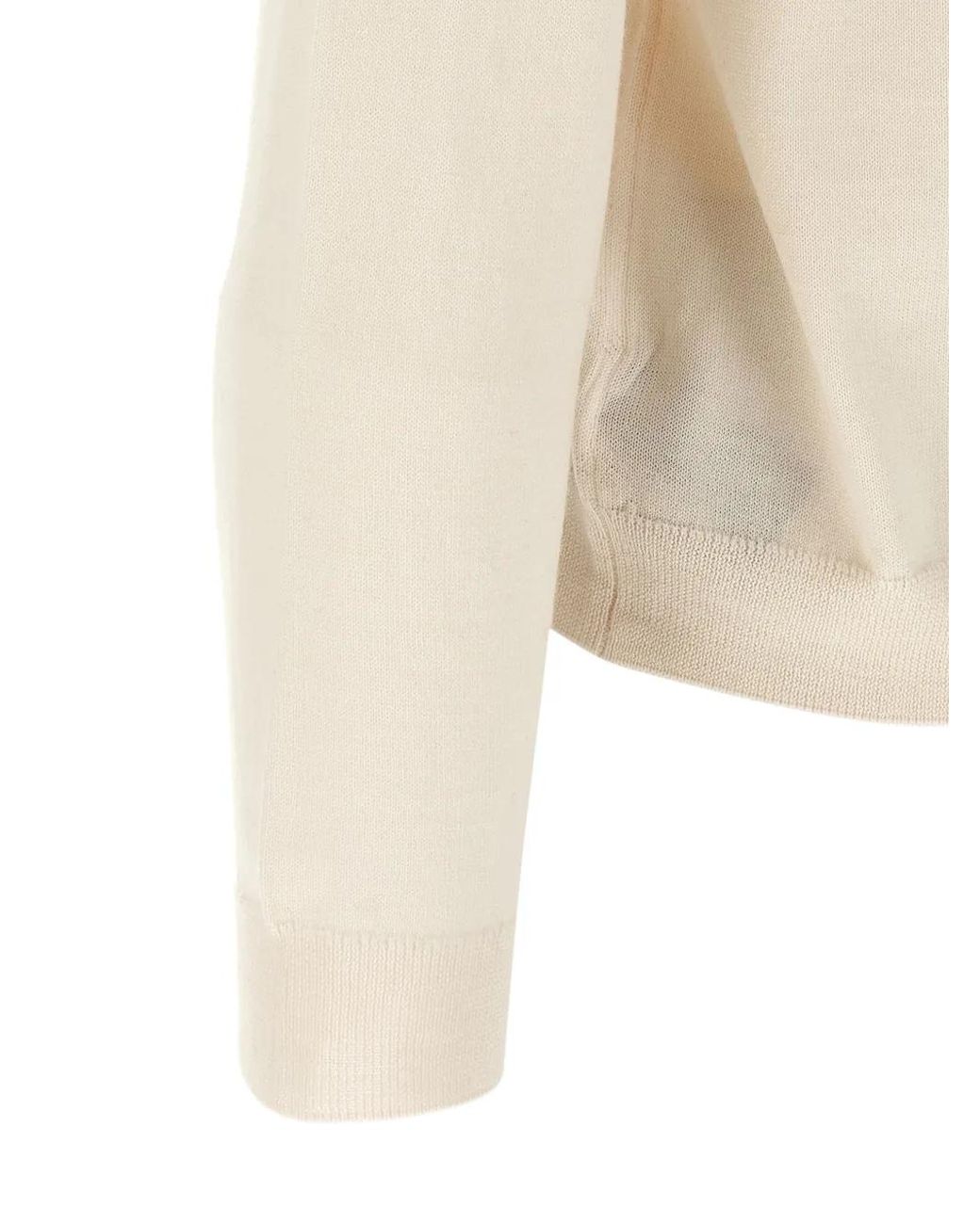 Zanone White Roll-Neck Ribbed-Trim Sweater for men