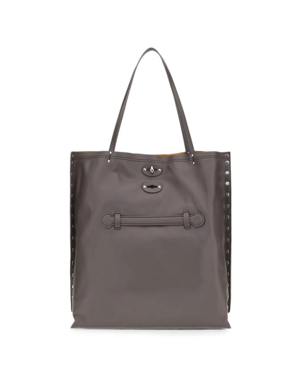 Zanellato Gray Sac Cabas A'Spasso Format Moyen En Cuir À Clous