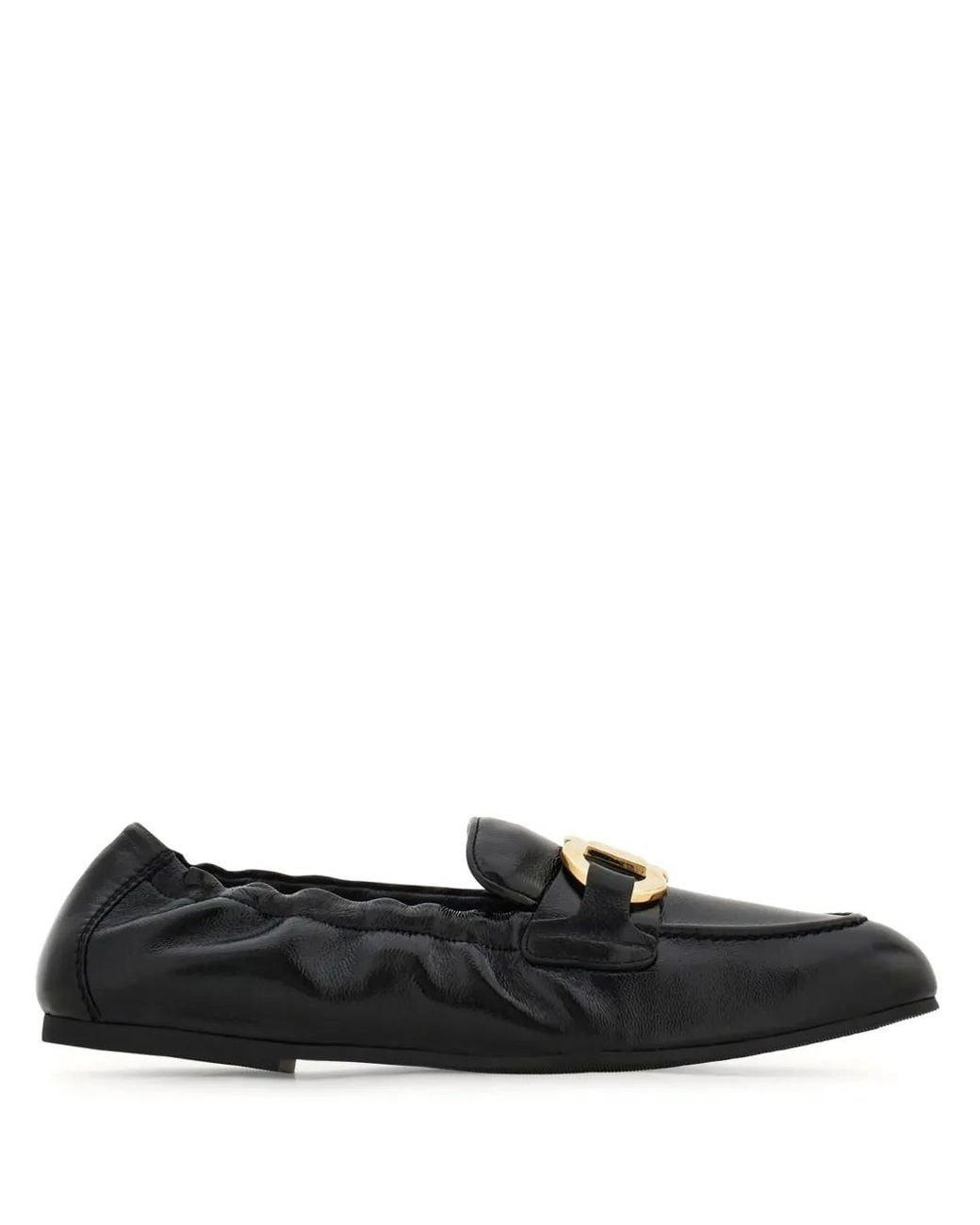 Ferragamo Black Gancini Leather Loafers