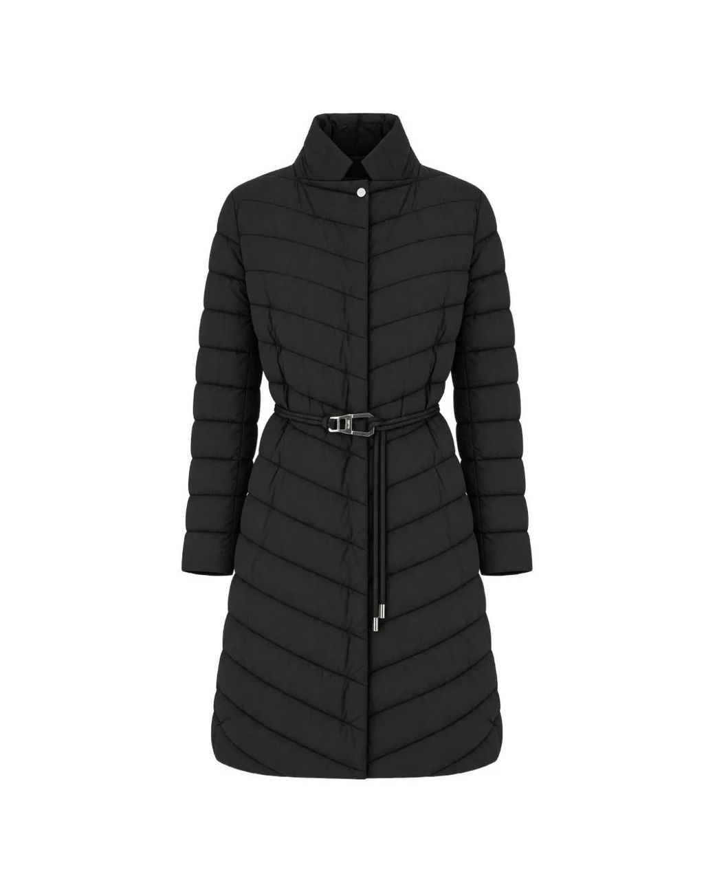 Moorer Black Belted Quilted Jacket