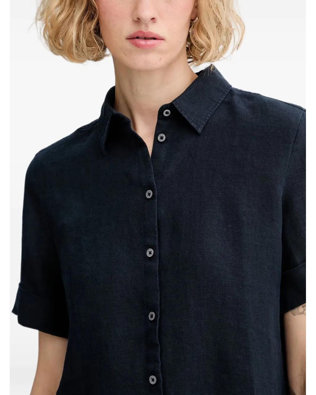 Marc O' Polo Blue Chemise En Lin À Manches Courtes