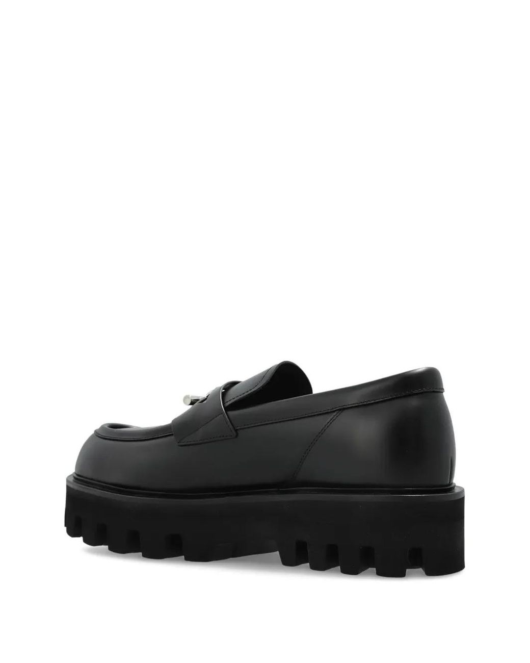 McQueen Black Leather Platform Loafers for men