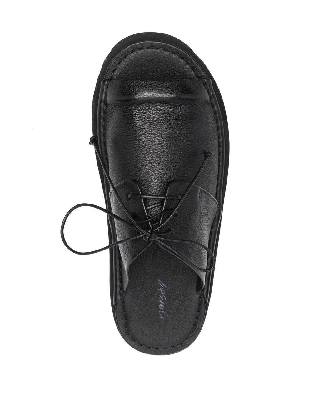 Marsèll Black Lace-Up Leather Sandals for men