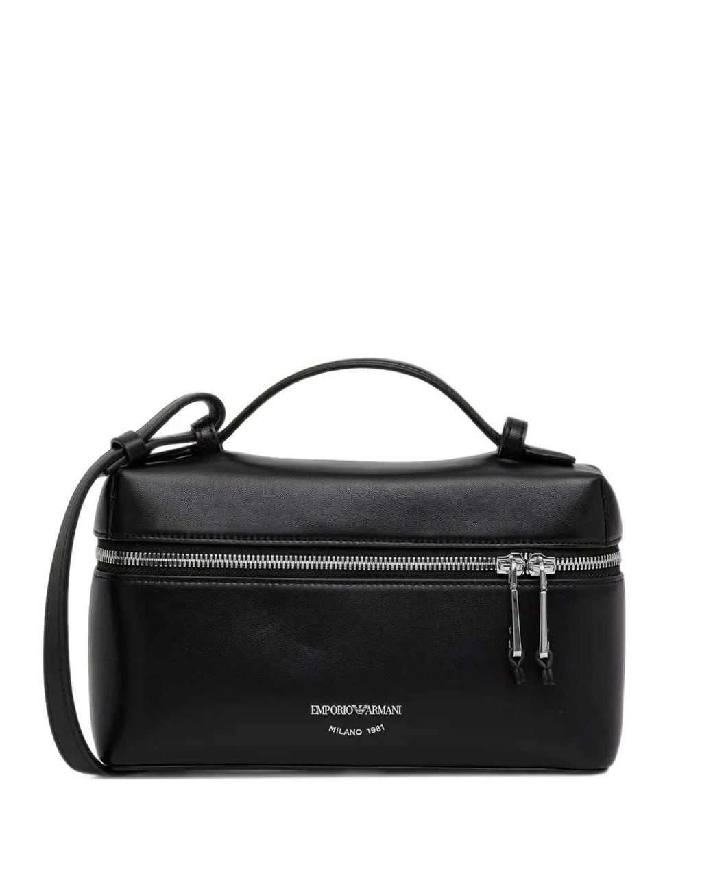 Emporio Armani Black Logo-Print Crossbody Bag