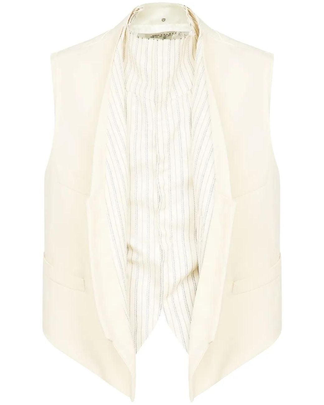 Maison Margiela White Striped Panel Waistcoat for men