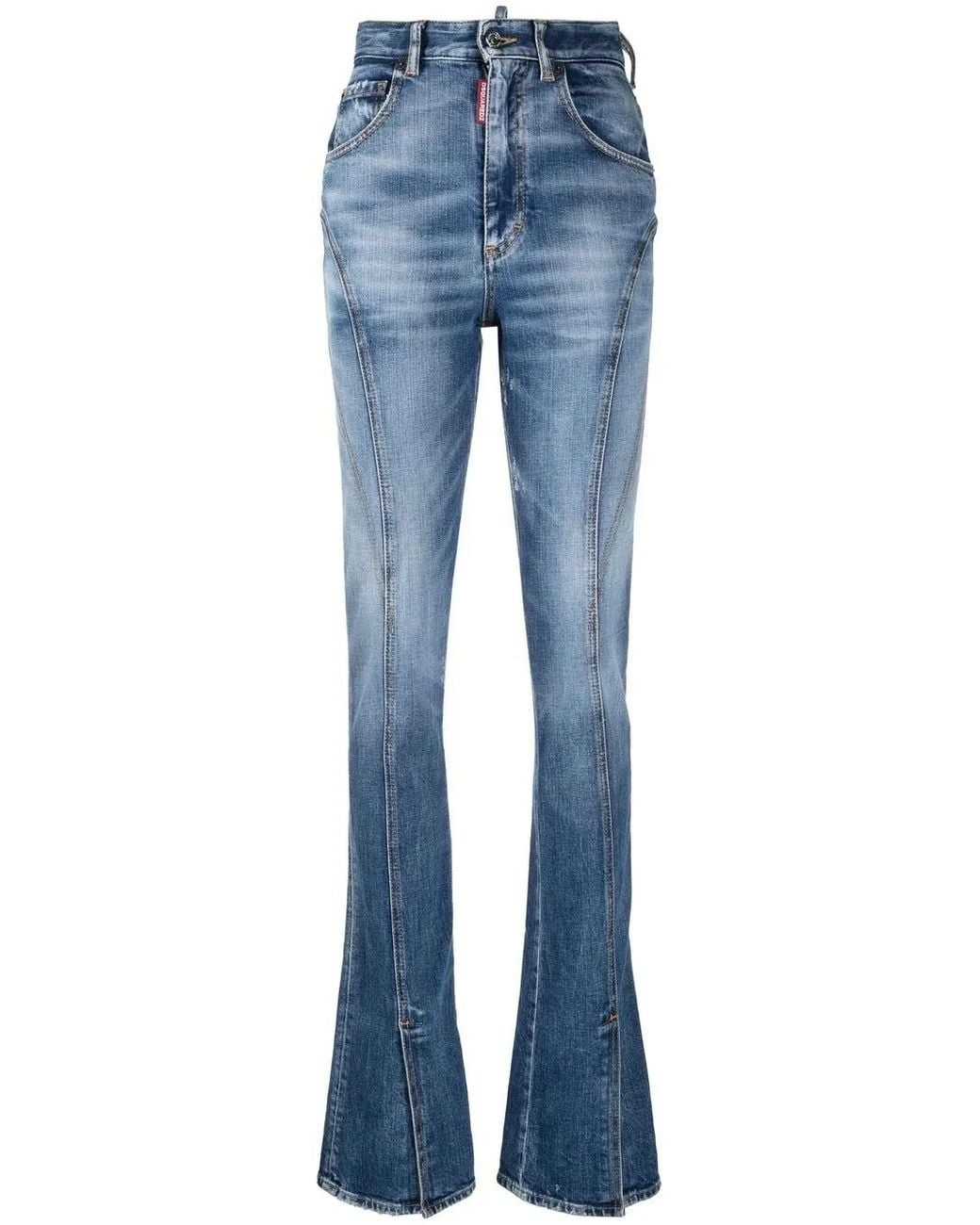DSquared² Blue High-Waisted Flared Jeans