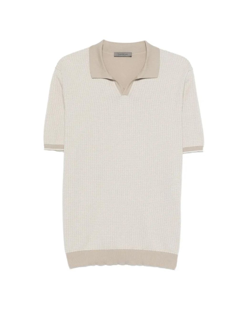 Polo En Maille À Col V Corneliani pour homme en coloris White