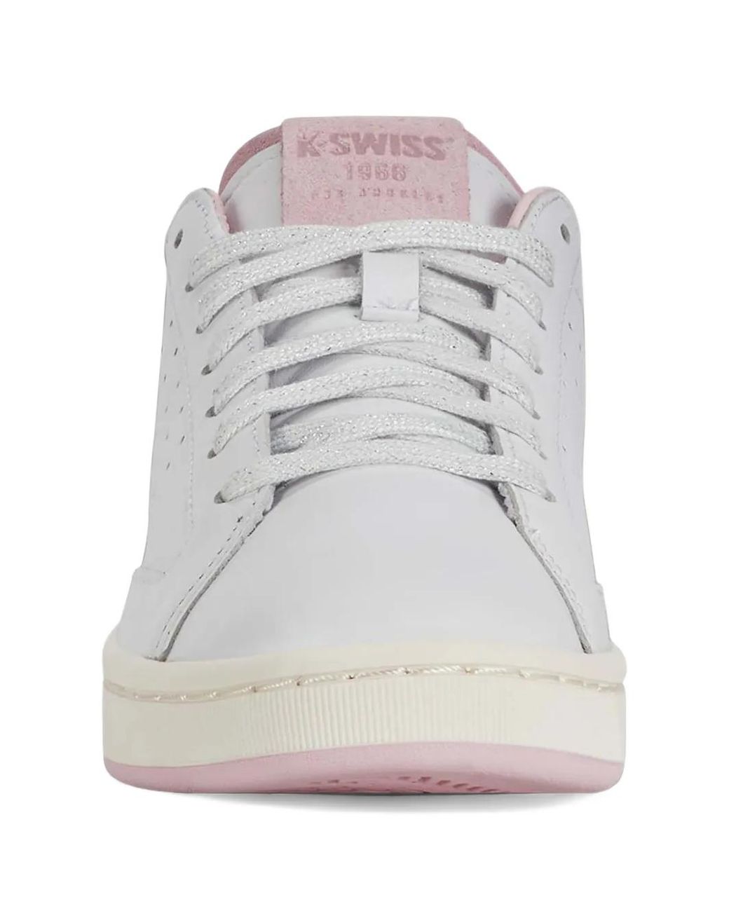 K-swiss White Lozan Klub Perforated-Detail Low-Top Sneakers