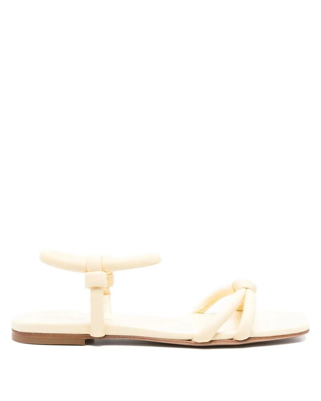 Gianvito Rossi Natural Knotted Ankle-Strap Sandals