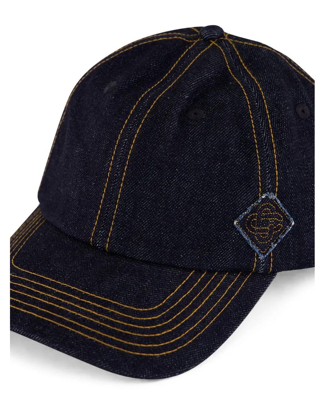Casablanca Blue Logo-Patch Denim Cap for men