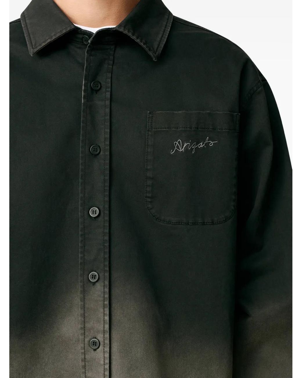 Axel Arigato Green Cal Button Embroidered Shirt for men