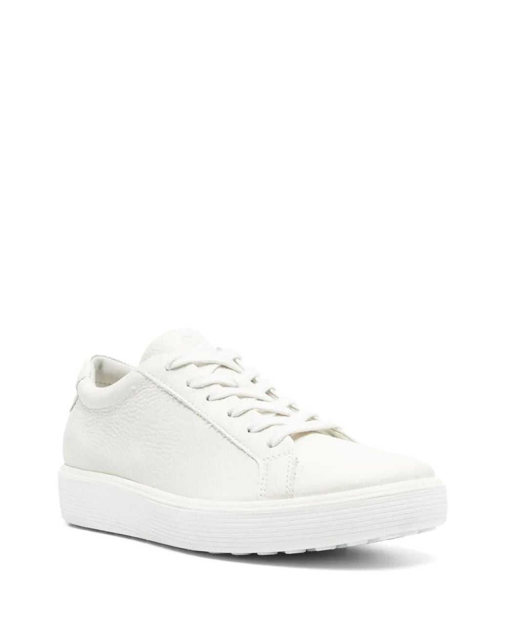 Ecco White Soft 60 Leather Sneakers