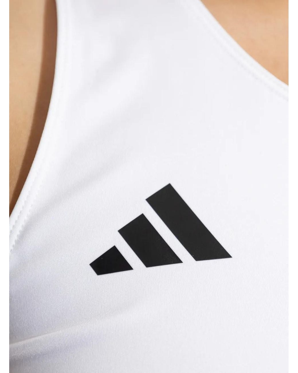 Adidas White Adizero Essentials Running Crop Top