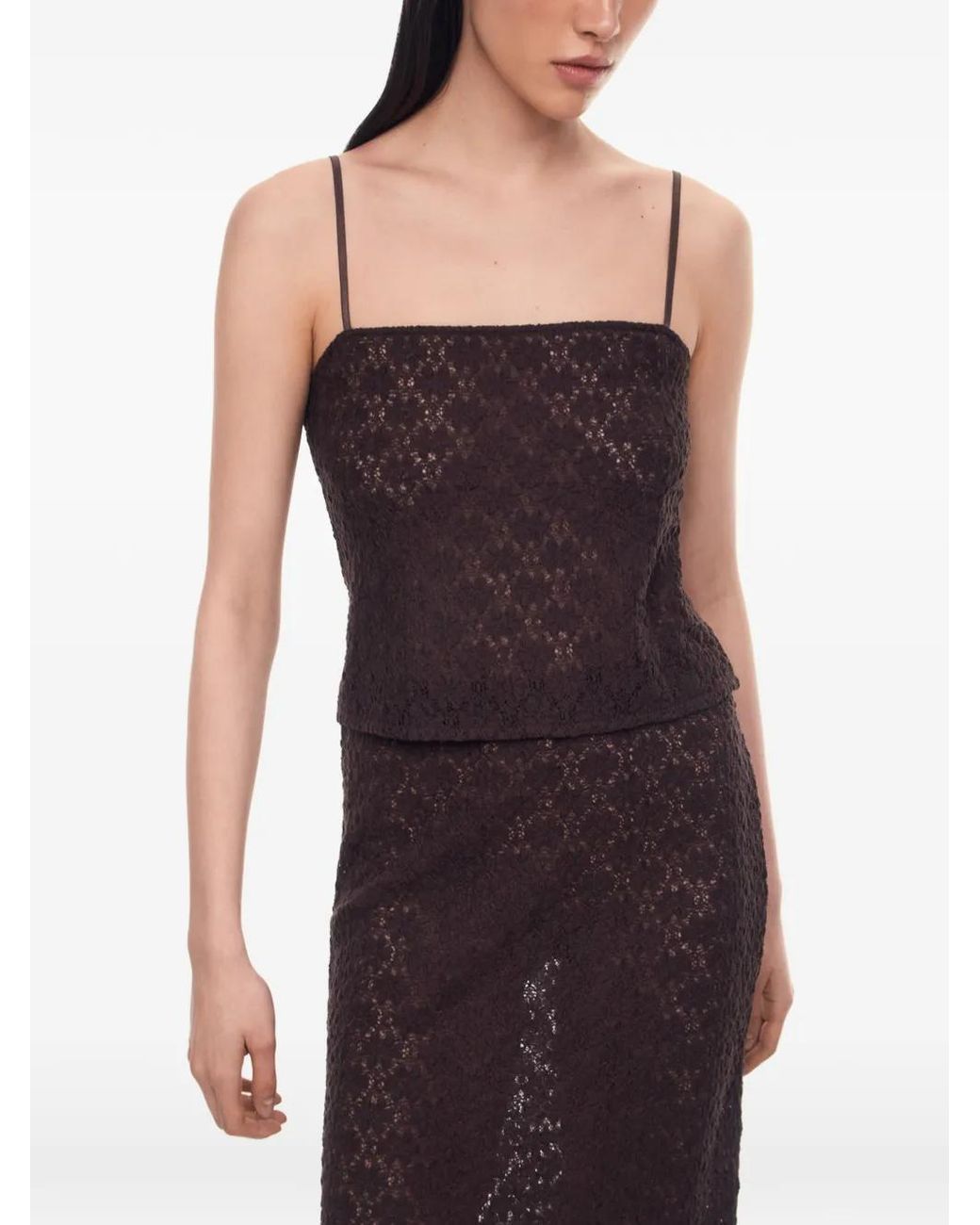 12 STOREEZ Purple Primrose Lace Camisole Top