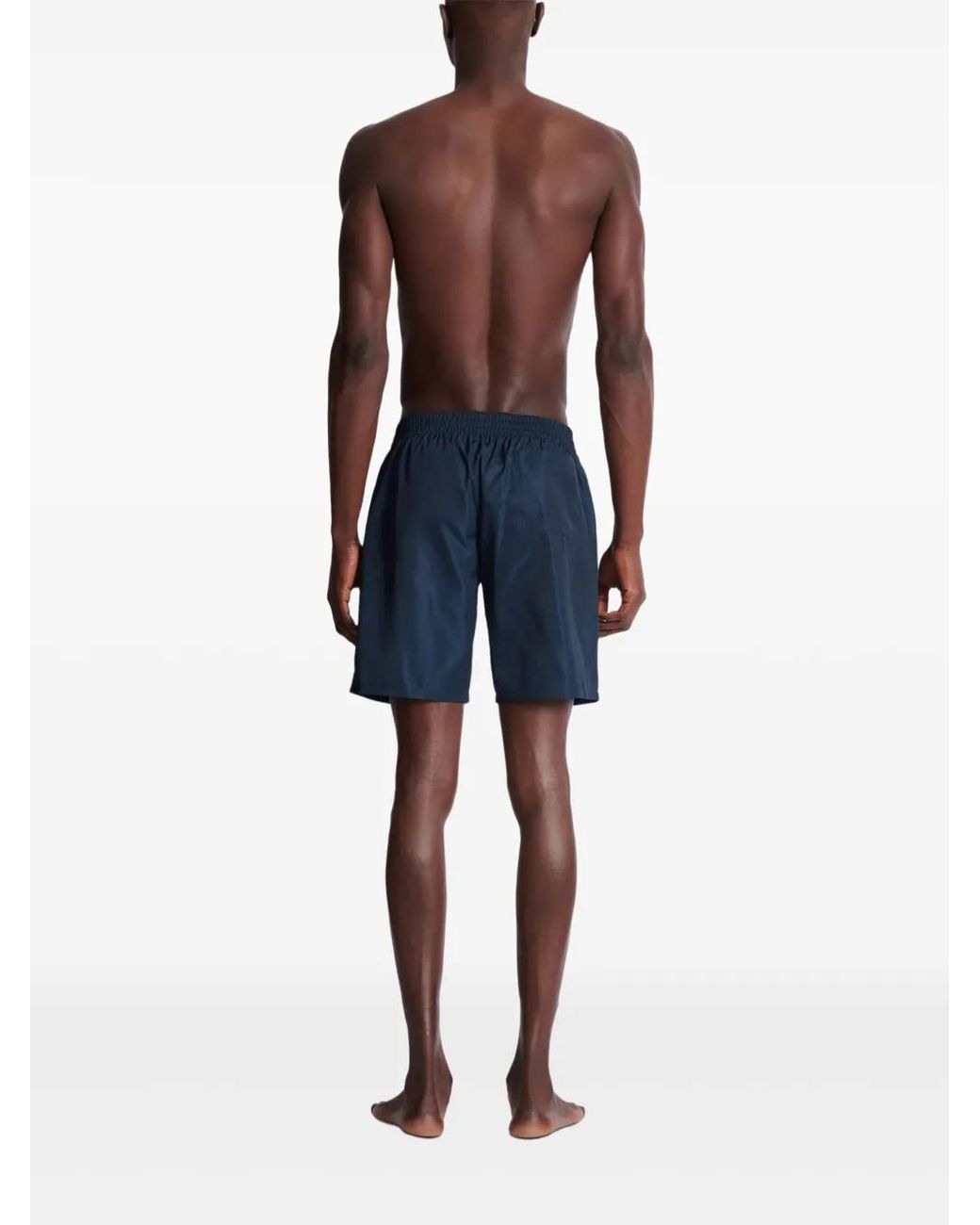 Balmain Blue College-Logo Swim Shorts for men