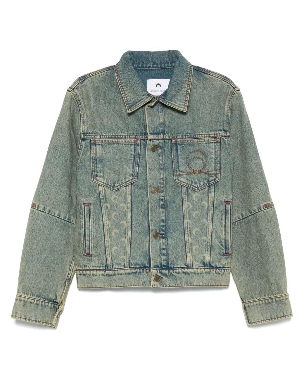 Marine Serre Mon Denim Jacket in Green for Men | Lyst