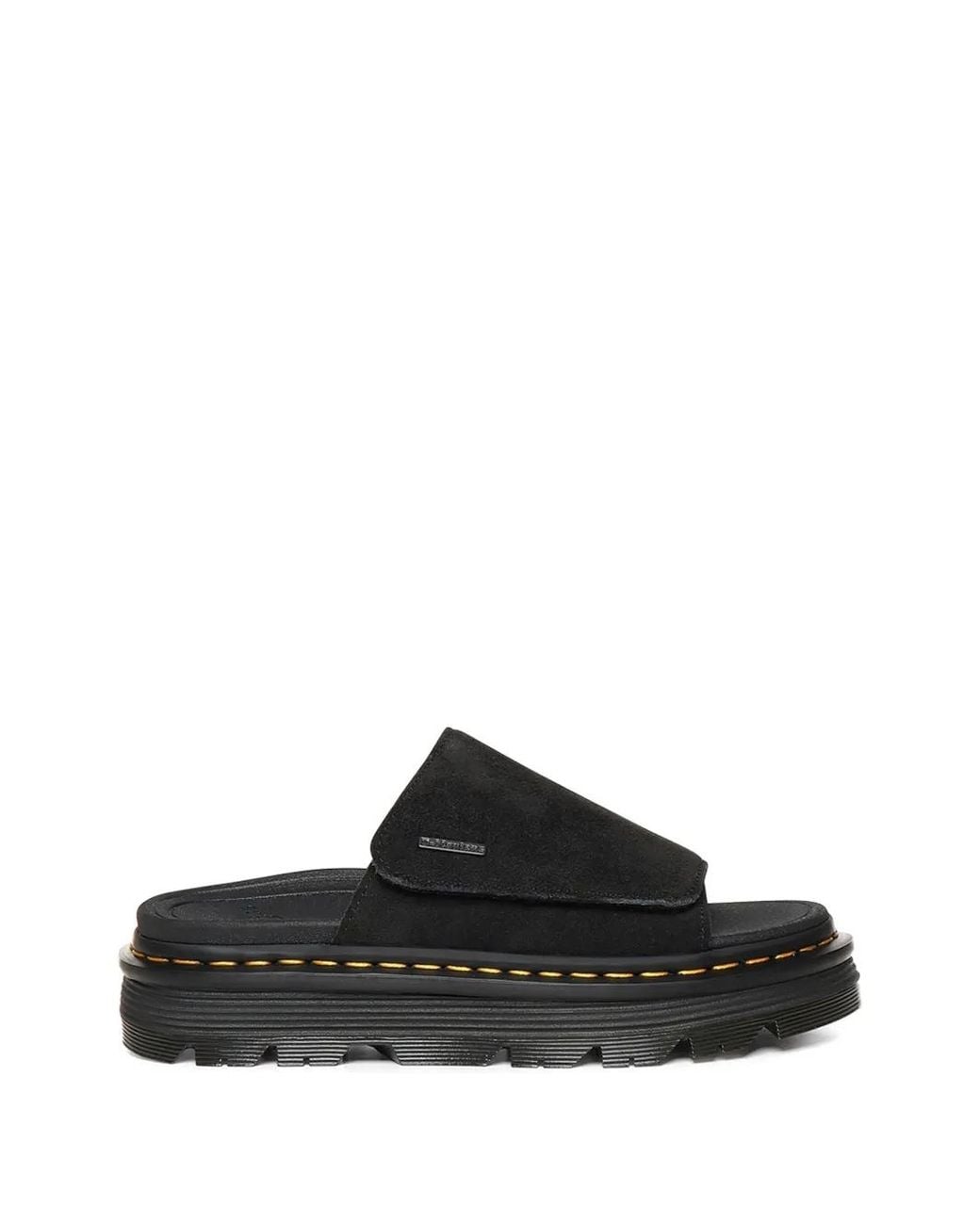 Dr. Martens Black Sandales Zebzag À Attache Scratch
