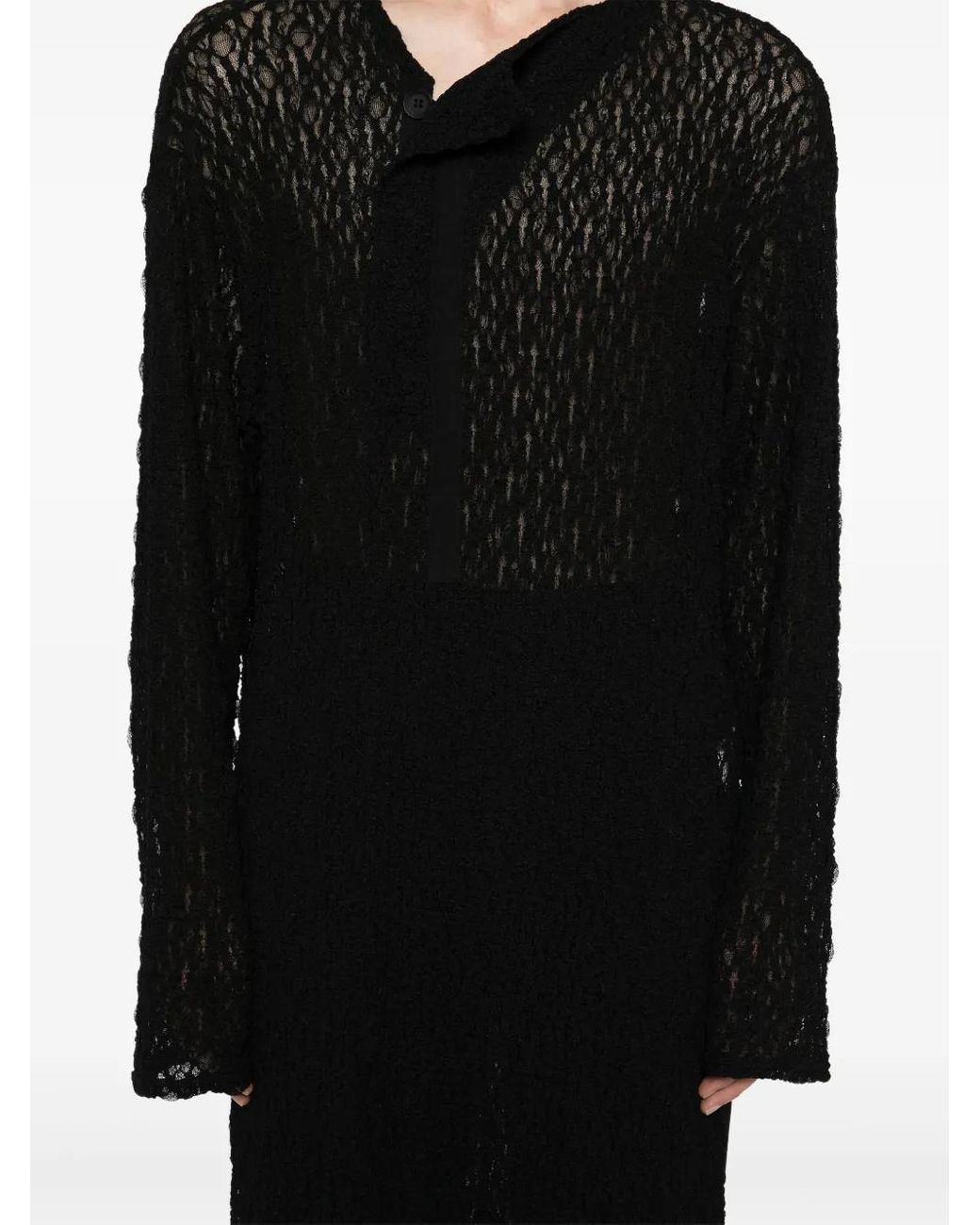 Yohji Yamamoto Black Long-Sleeved Dress for men