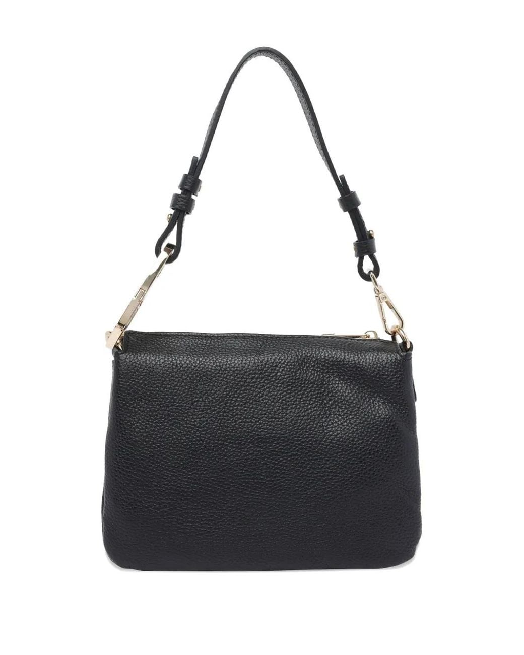 MY BEST BAG Black Logo-Stamp Leather Tote Bag