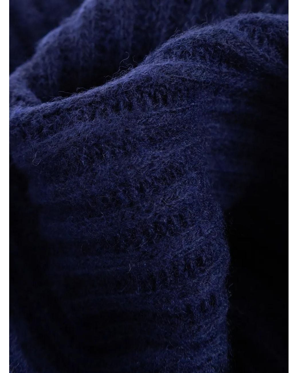 Moschino Blue Ribbed Logo Scarf