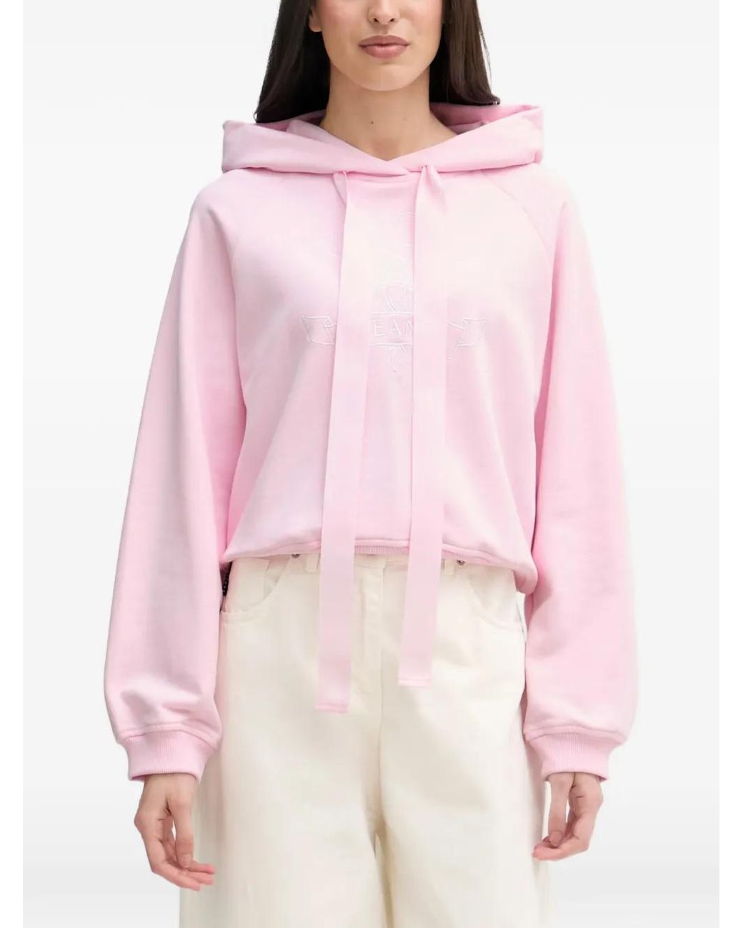 Joop! Pink Logo-Embroidered Raglan-Sleeve Hoodie