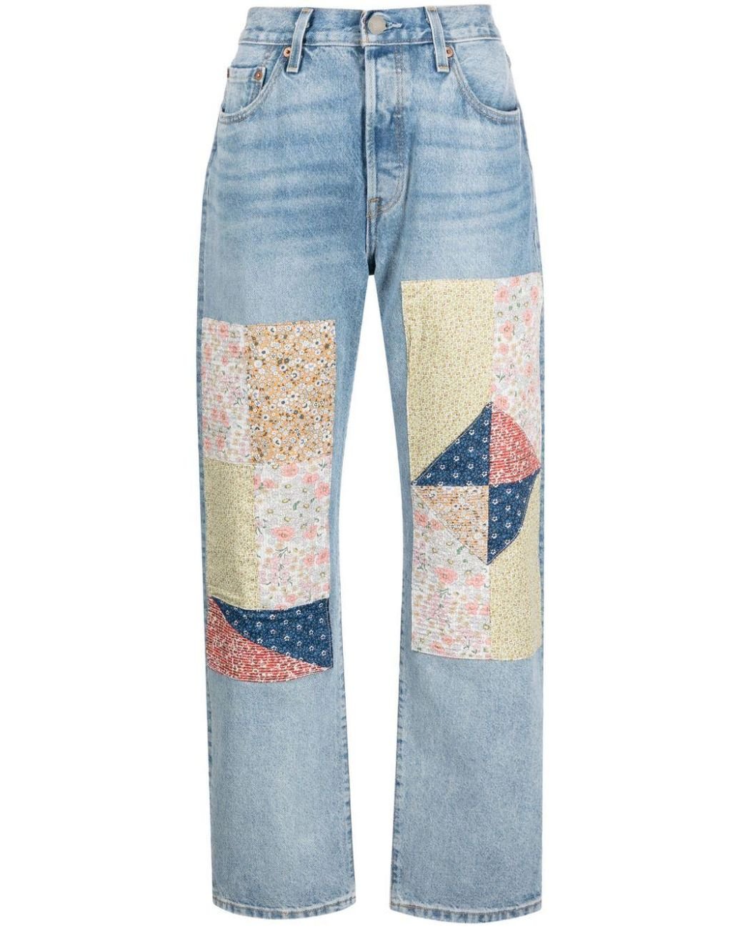 Levi's 501 '90s Patchwork Straight-leg Jeans in Blue | Lyst