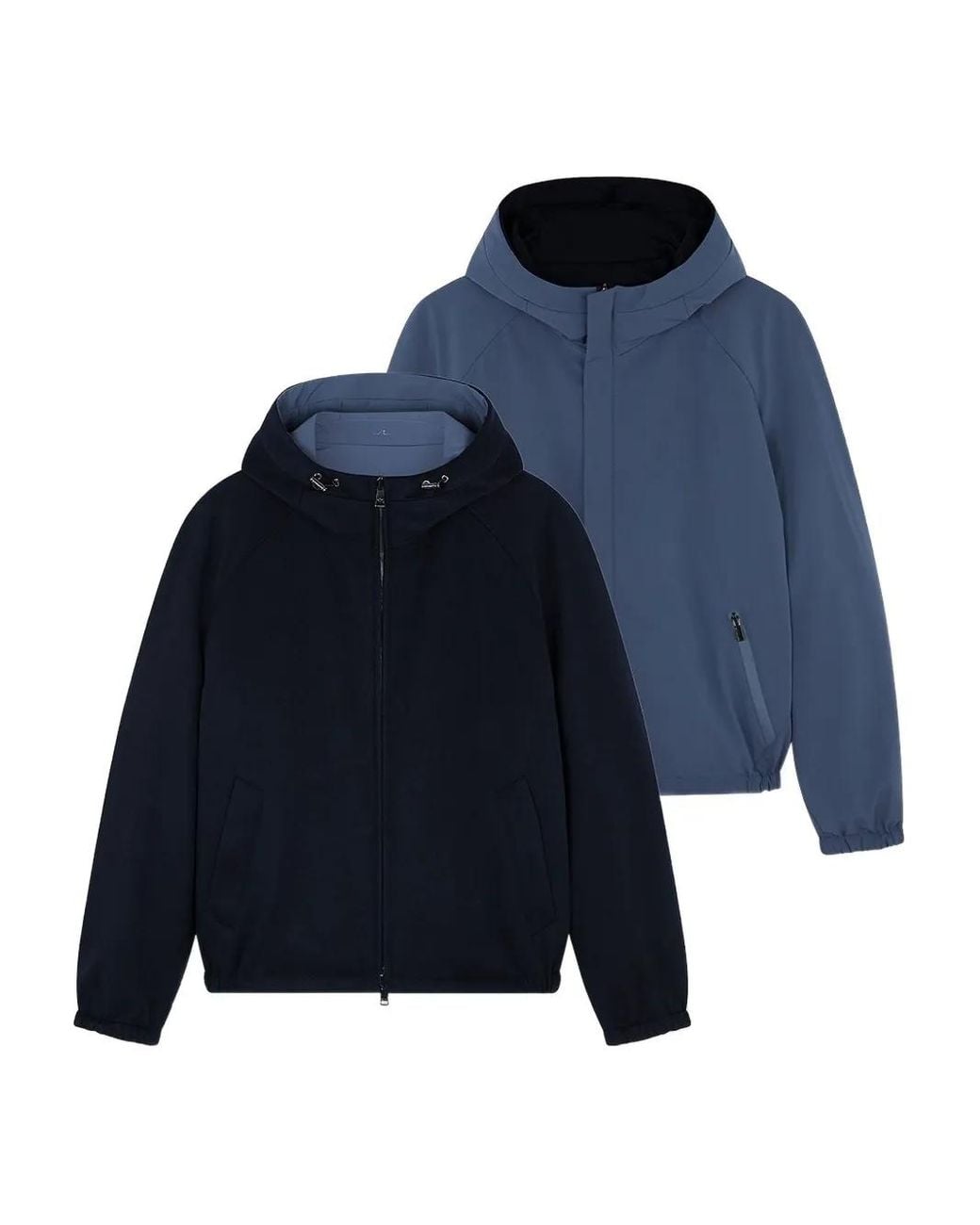 Paul & Shark Blue Hooded Reversible Jacket for men