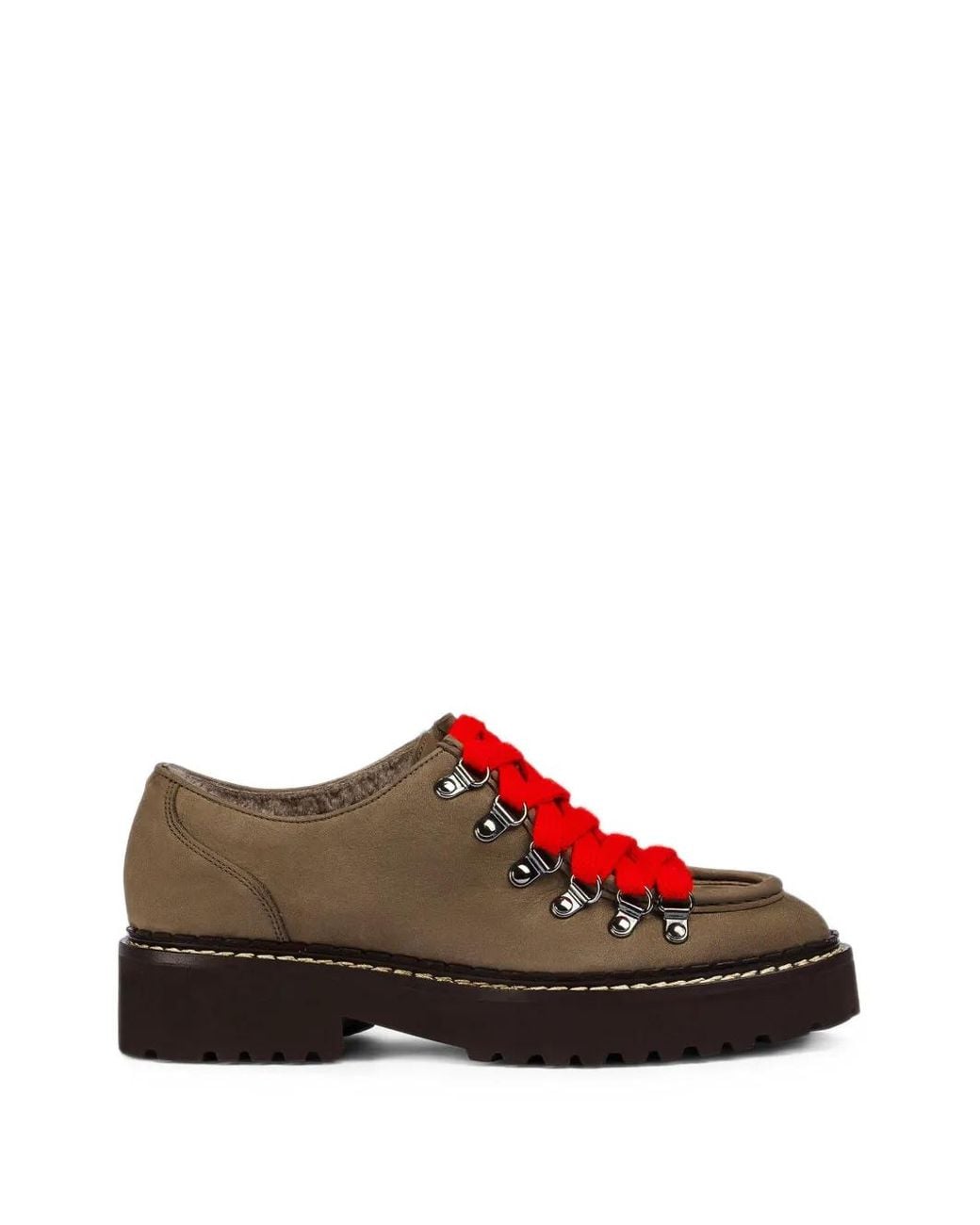 Doucal's Red Hook-Fastening Leather Derby Shoes