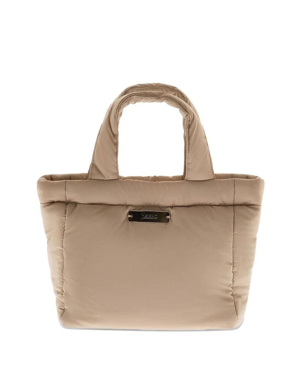 Herno Natural Padded Logo-Plaque Tote Bag