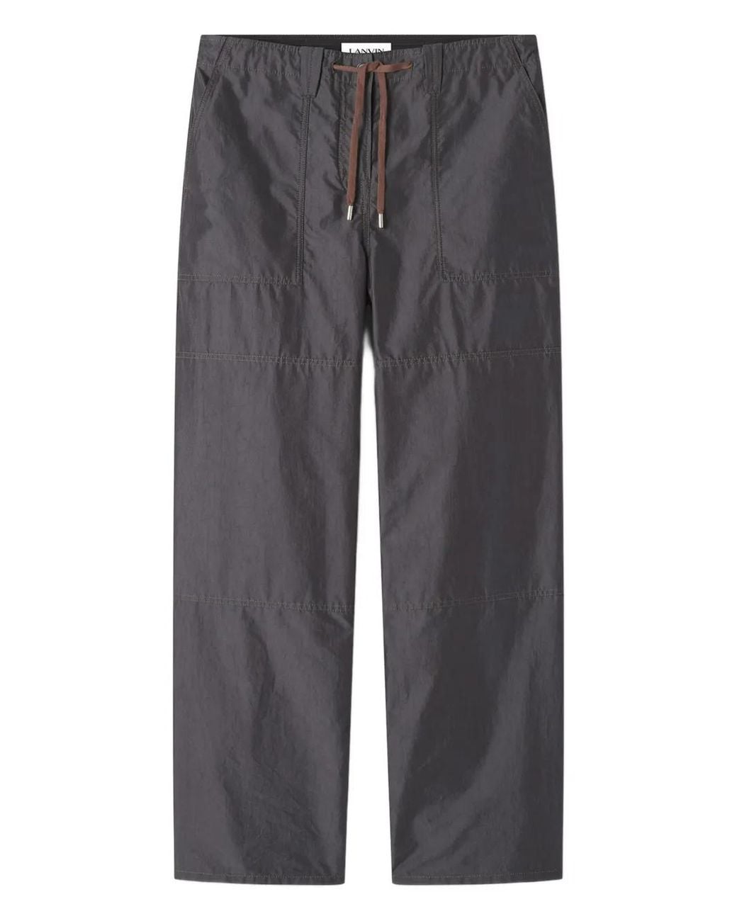 Lanvin Gray Drawstring Cotton Trousers for men