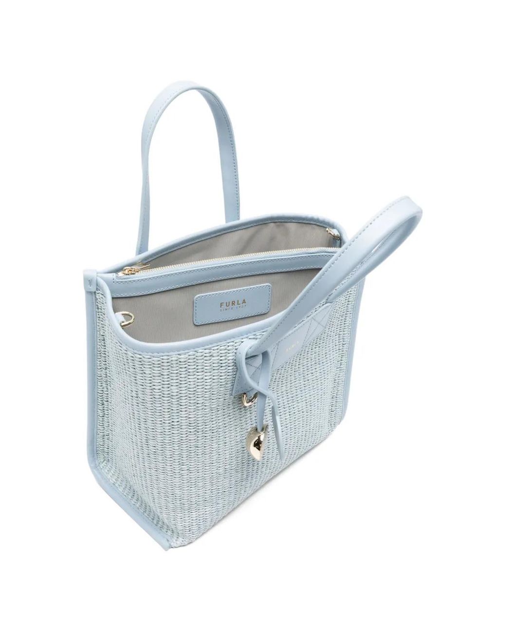 Furla Blue Sac Cabas À Design Bi-Matière