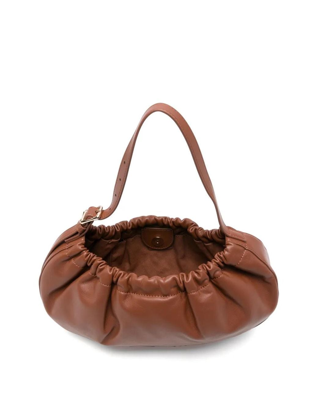 A.P.C. Brown Ruched Shoulder Bag