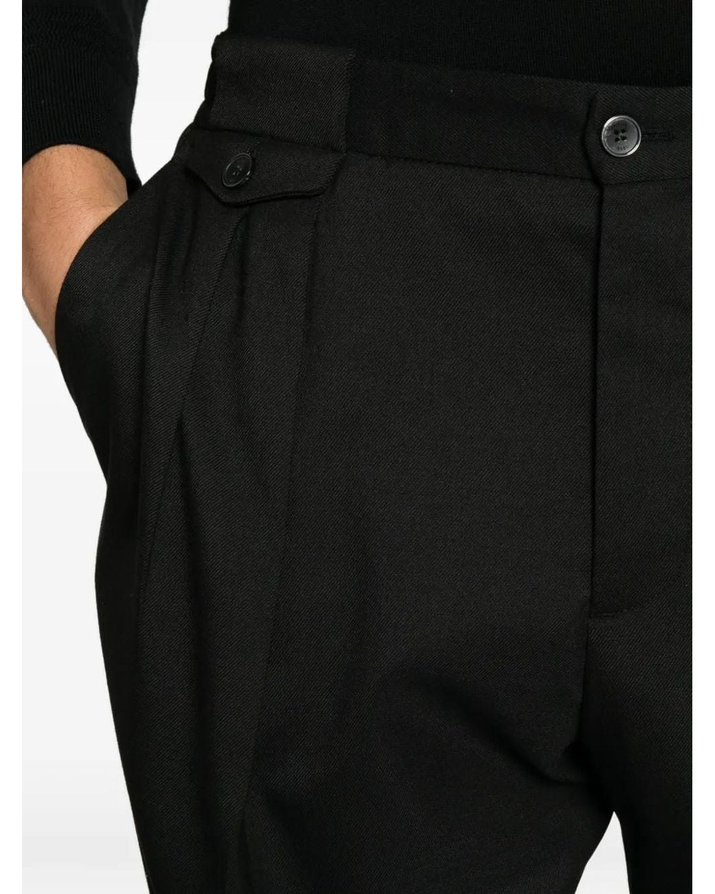Briglia 1949 Black Buttoned Trousers for men