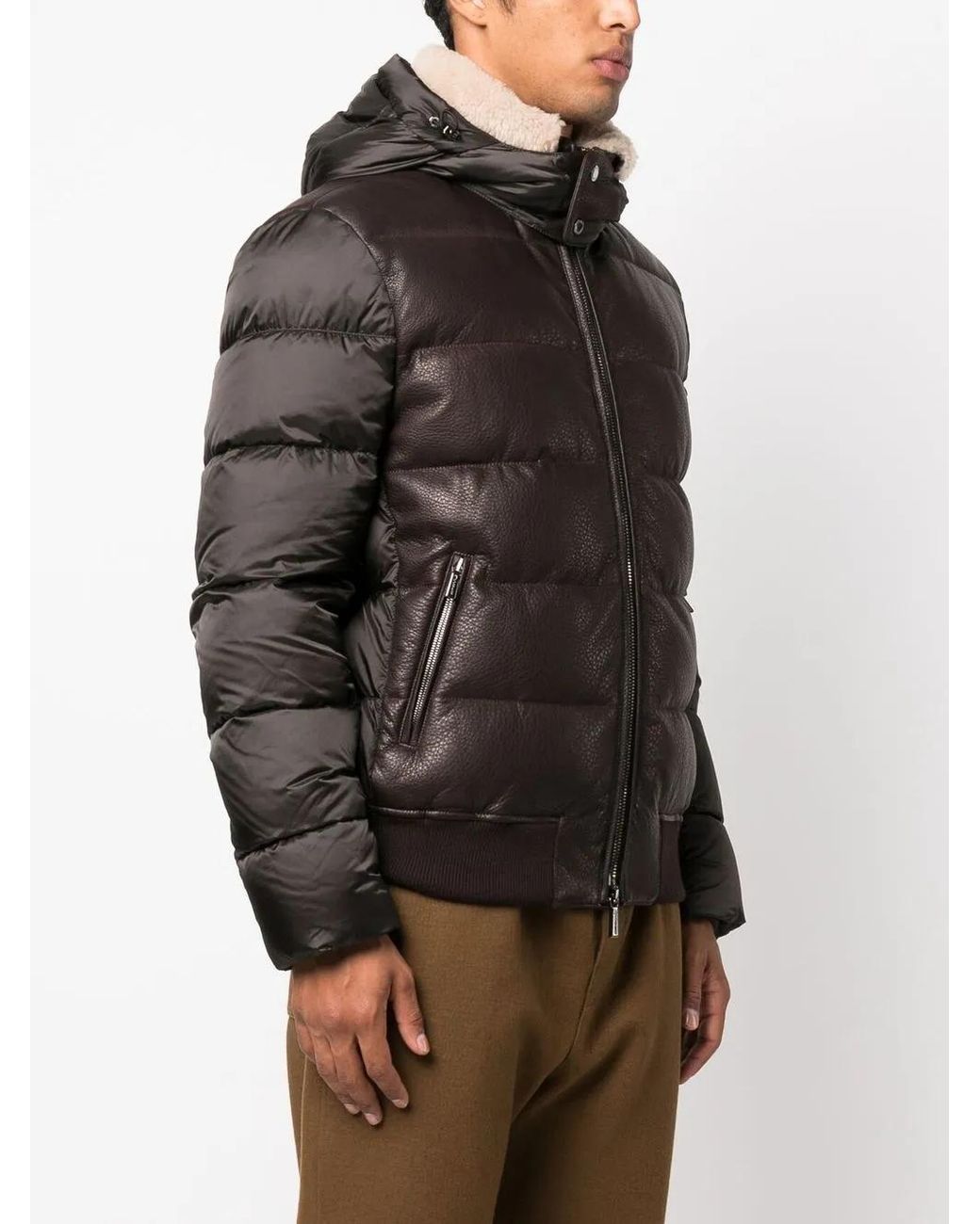 Moorer Black Panelled Down-Padded Jacket for men