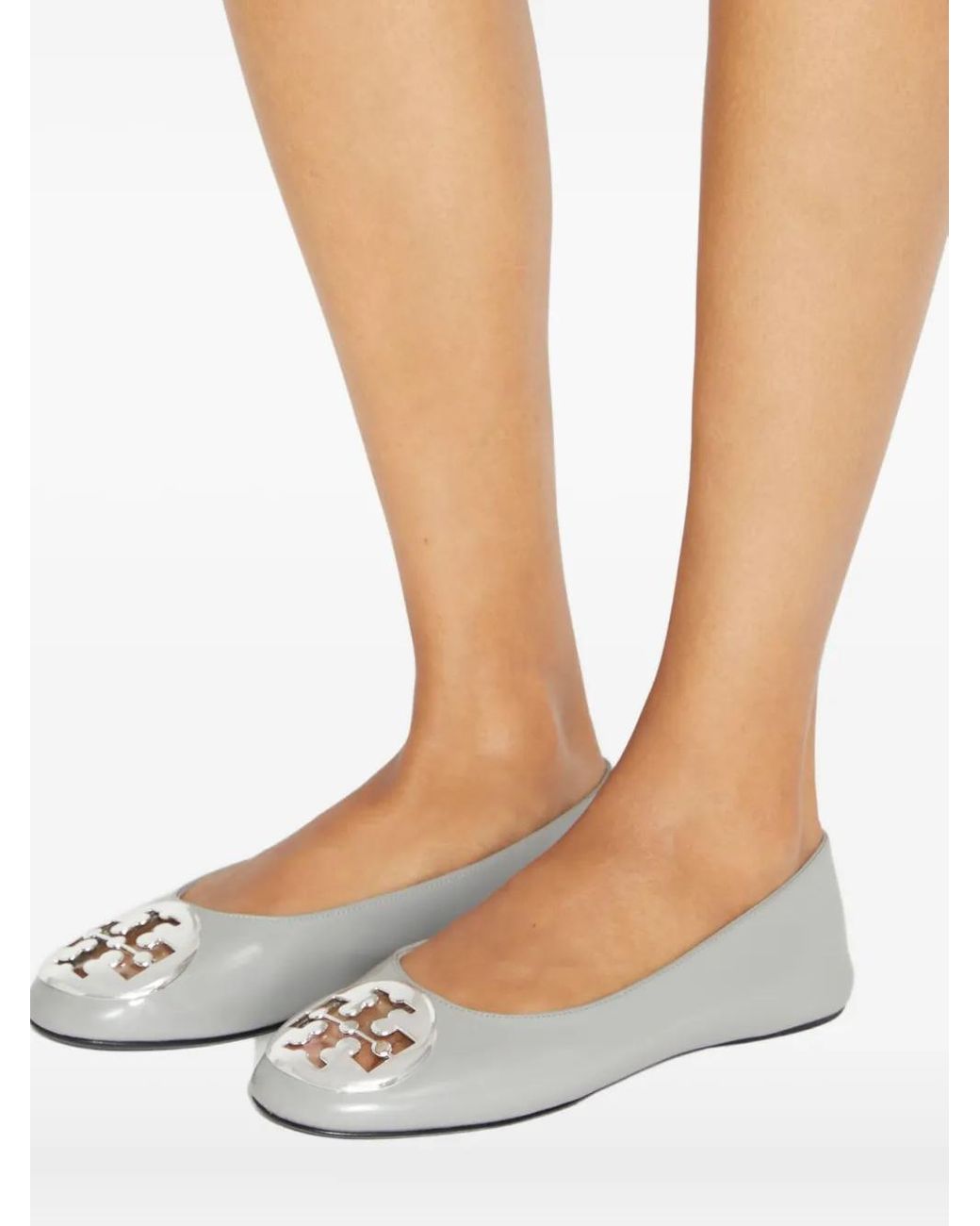Tory Burch White Reva Ballet Flats
