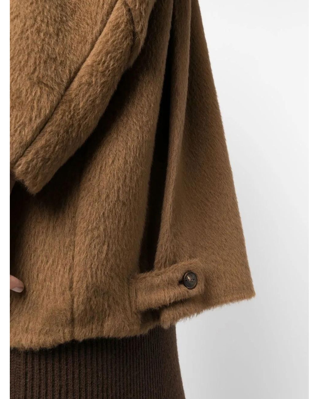Hevò Brown Zip-Up Collared Coat