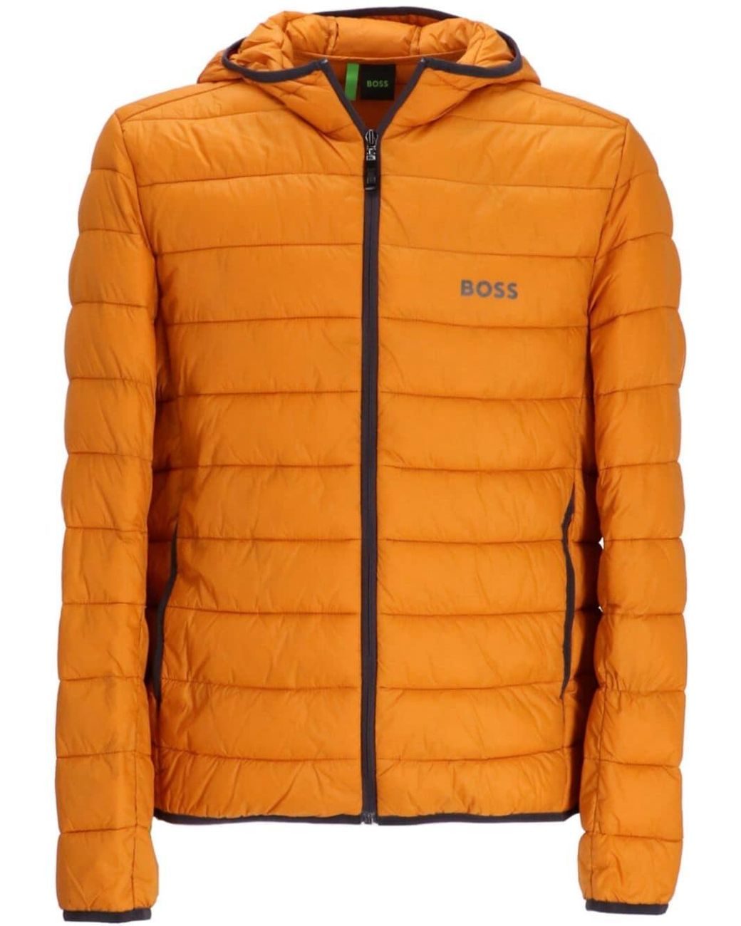 BOSS by HUGO BOSS Logo-print Puffer Jacket in Orange for Men | Lyst