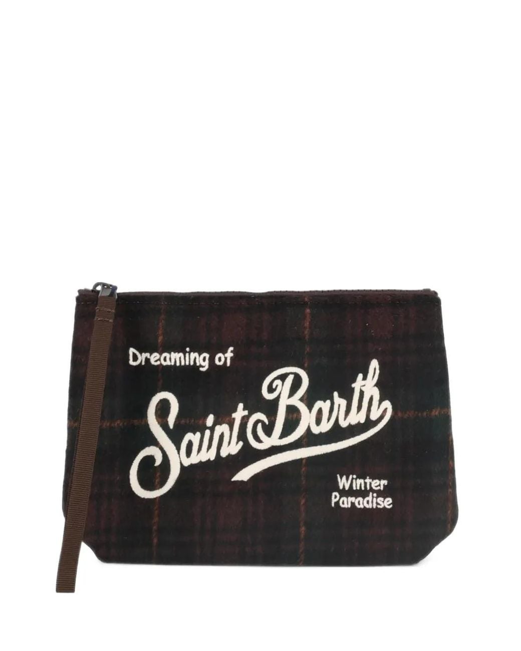 Mc2 Saint Barth Black Aline Tartan-Check Clutch Bag